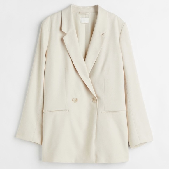 H&M Jackets & Blazers - H&M Double Breasted Blazer Light Beige - L